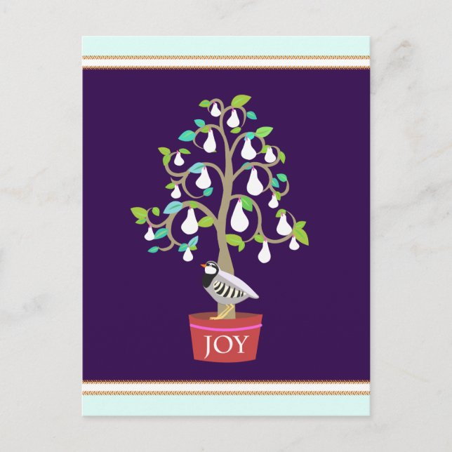 Partridge in einer Pear Tree Postkarte (Vorderseite)