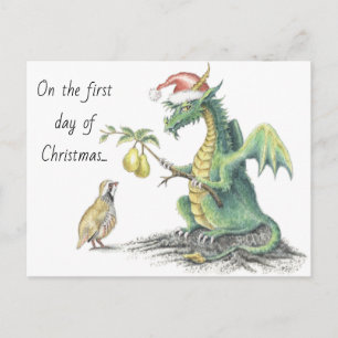 Partridge & Pear Dragon Postkarte
