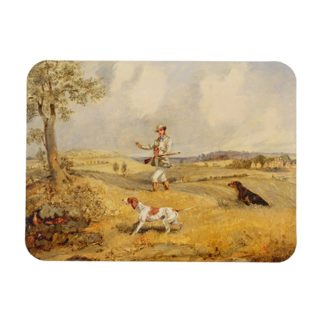 Partridge Shooting (Öl auf Tafel) Magnet (Horizontal)