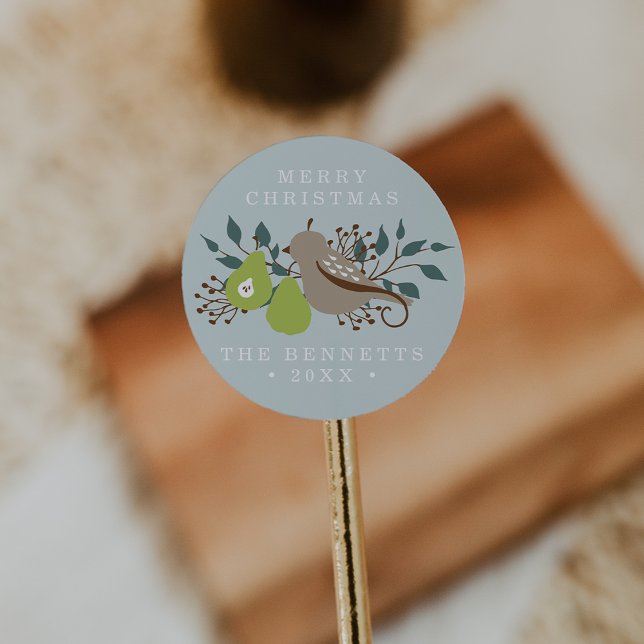 Partridge und Peak Personalisierter Urlaub Runder Aufkleber (Von Creator hochgeladen)