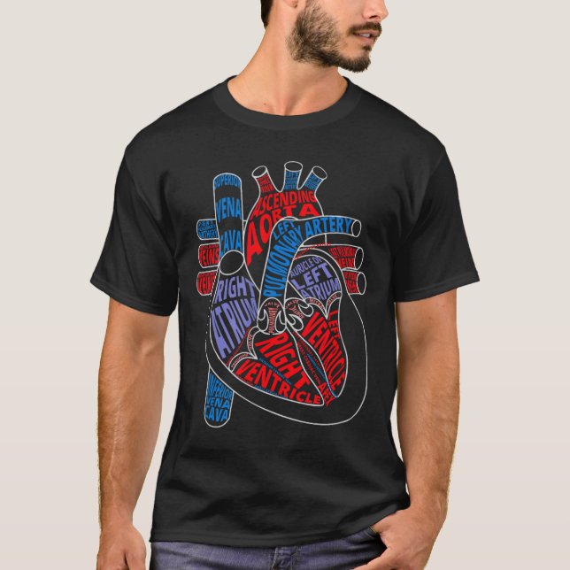 Parts Of Heart Anatomical Heart Gift For Cardiolog T-Shirt (Vorderseite)