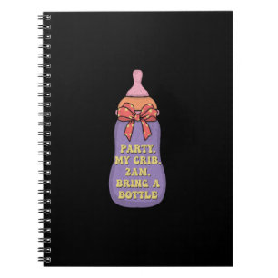 Party 2 Uhr morgens bringen Flasche Notizblock