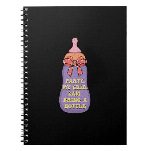 Party 2 Uhr morgens bringen Flasche Notizblock (Vorderseite)