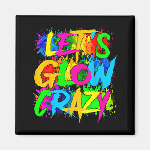 Party 80er Gruppen-Team lässt crazy retro farbenfr Magnet
