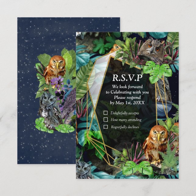 Party-Abendfest zum Thema RSVP Karte (Vorne/Hinten)