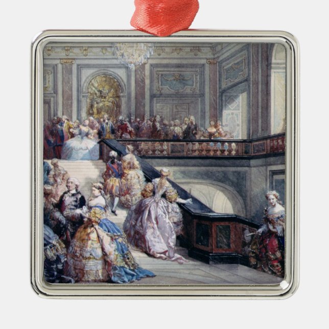 Party am Chateaude Versailles Silbernes Ornament (Vorne)