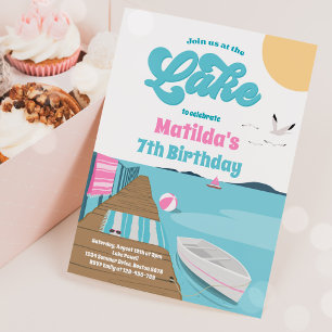 Party am See Sommerwasserboot Geburtstag Einladung