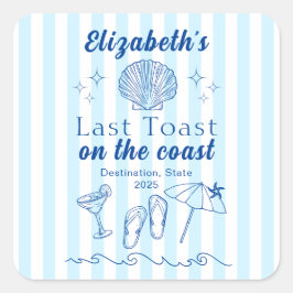 Party am Strand von Bachelorette Quadratischer Aufkleber