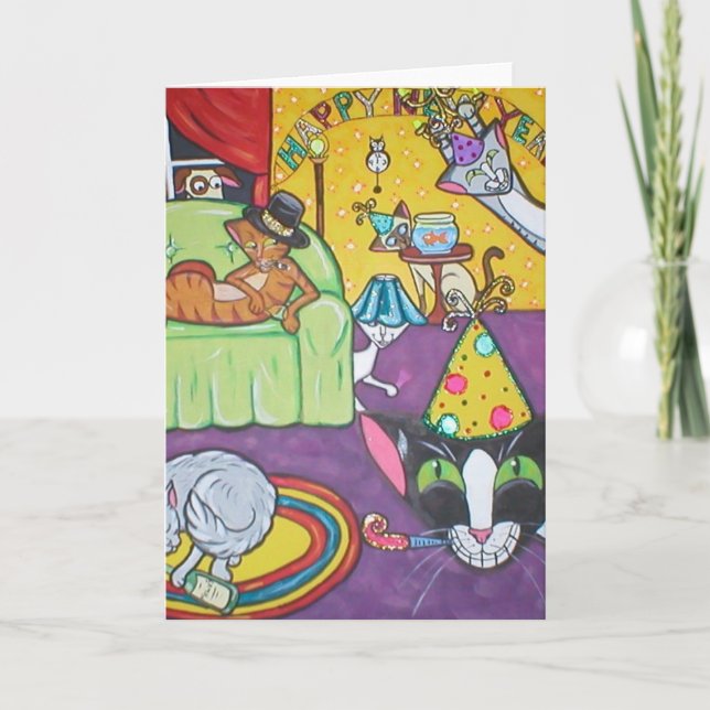 Party an! feiertagskarte (Vorderseite)