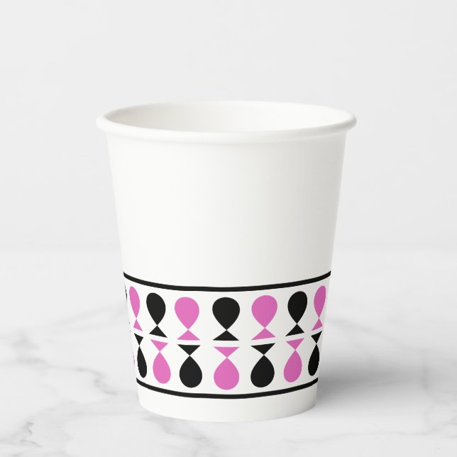 Party an! Pink Pappbecher (Vorderseite)