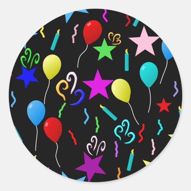 Party an! runder aufkleber (Vorderseite)
