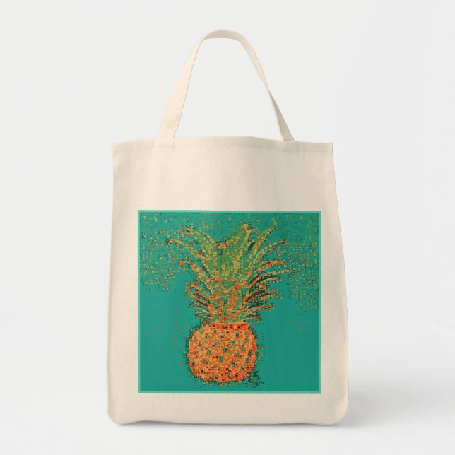Party-Ananas-Abstrakter Ananas auf Hell  Tragetasche (Vorne)
