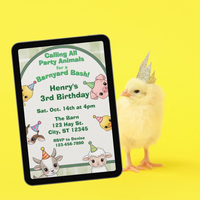 Party Animal Barnyard Bash Birthday Einladung (Von Creator hochgeladen)