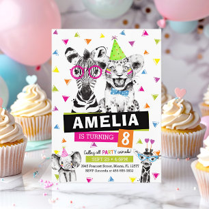 Party Animal Birthday Einladung, Kinder Safari Einladung