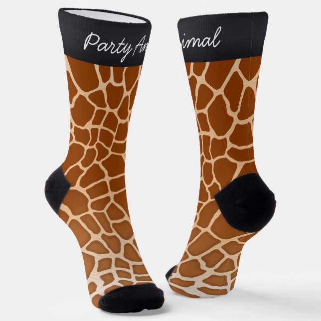 "Party Animal" Brawn Giraffe Spots Fun Animal Legs Socken (Gewinkelt)