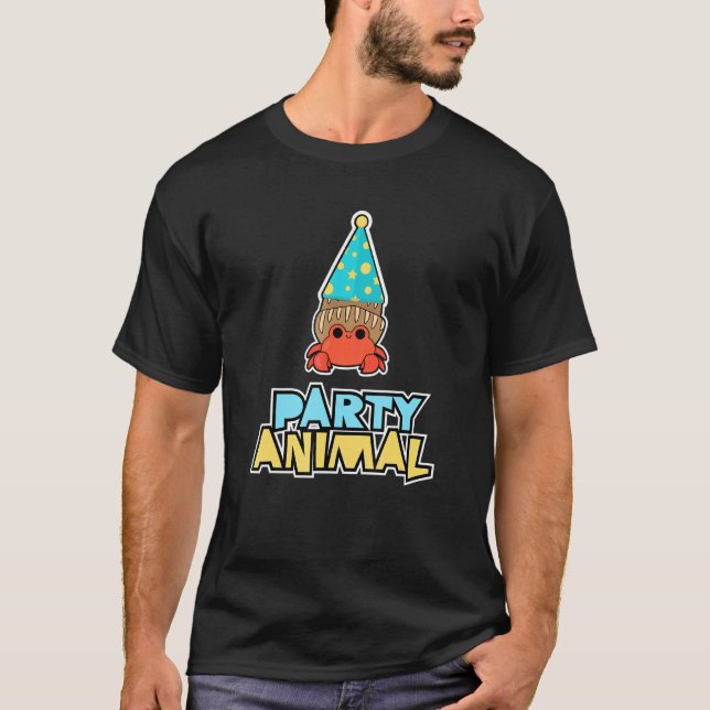 Party Animal Crab Grafik Geburtstag T-Shirt (Vorderseite)