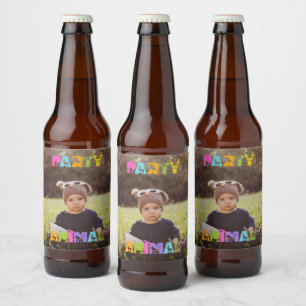 Party Animal Fun Custom Foto Bierflaschenetikett