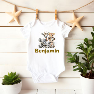 Party Animal Geburtstagsoutfit, Kinder Safari Gebu Baby Strampler