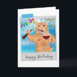 Party Animal Ginger Cat Funny Birthday Card Karte<br><div class="desc">Mit diesem skurrilen und lustigen Katzendesign den Geburtstag eines jeden Katzenliebhabers stärken!</div>