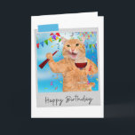Party Animal Ginger Cat Funny Birthday Card Karte<br><div class="desc">Mit diesem skurrilen und lustigen Katzendesign den Geburtstag eines jeden Katzenliebhabers stärken!</div>
