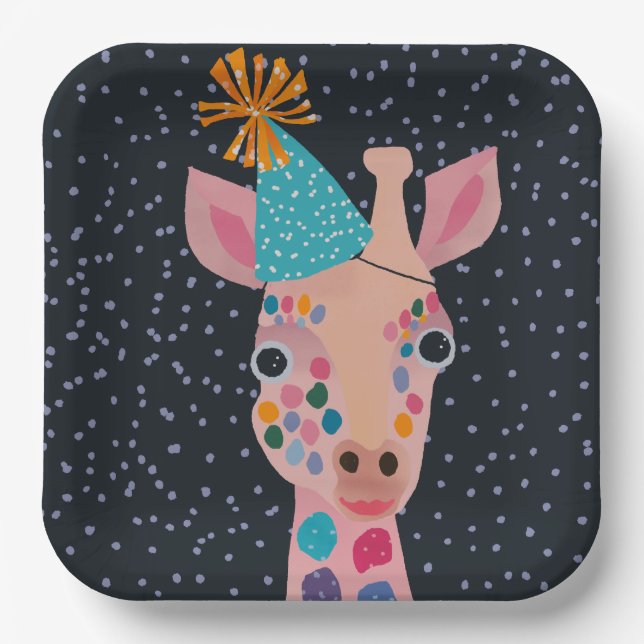 Party Animal Giraffe Paper Teller (Vorderseite)
