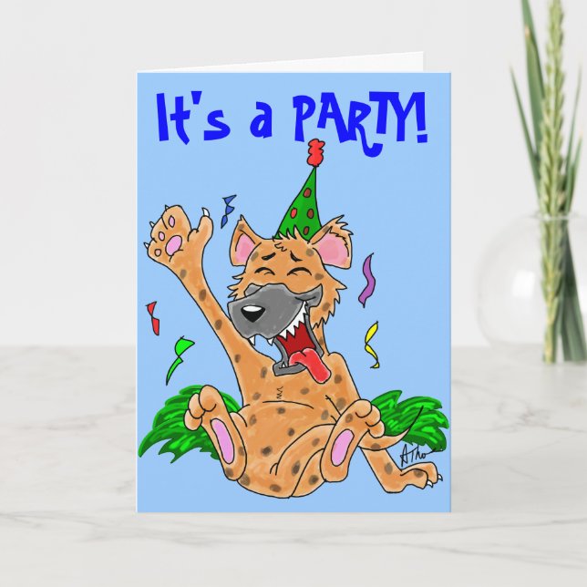 Party Animal Hyena Card Einladung (Vorderseite)