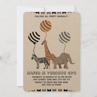 Party Animal Invite, Digital Birthday Invite, Birt Einladung