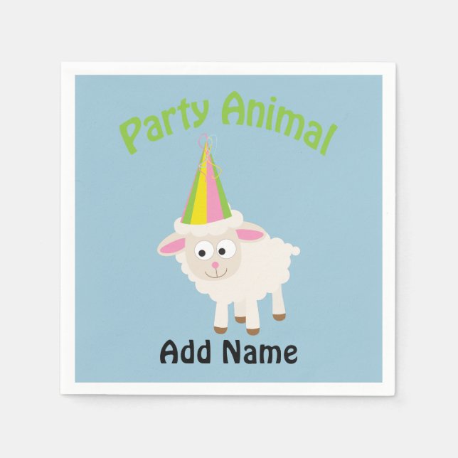 Party Animal! Lamm Serviette (Vorderseite)