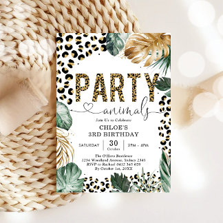 Party Animal Leopard Boy Birthday Invitation Einladung