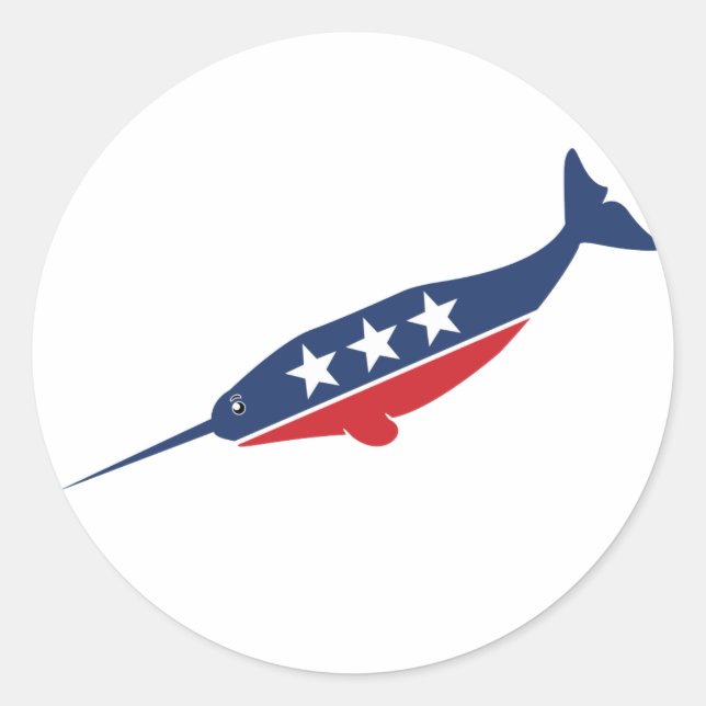 Party Animal - Narwhal Runder Aufkleber (Vorderseite)