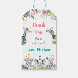 Party Animal Pink Gold Safari Geburtstag Vielen Da Geschenkanhänger