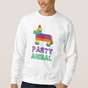 PARTY ANIMAL Rainbow Donkey Piñata Birthday Fiesta Sweatshirt