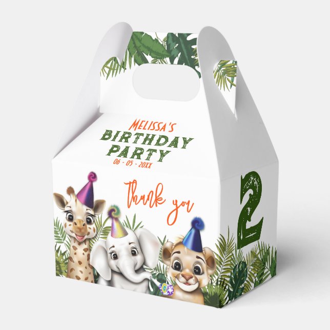 Party Animal Safari Geburtstag Vorhubboxen Geschenkschachtel (Vorderseite)