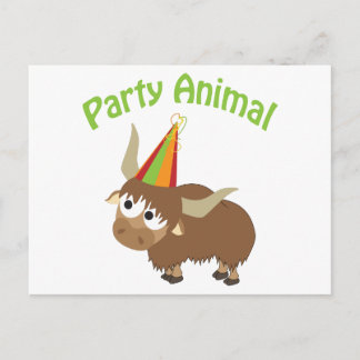 Party Animal! Yak Einladungspostkarte