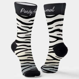 "Party Animal" Zebra Print Fun Exotic Animal Legs Socken
