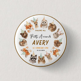 Party Animals 2nd Birthday | Cute Jungle Animal Button