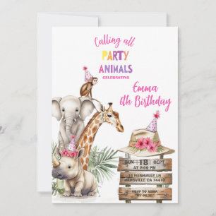 Party Animals 6. Geburtstagseinladung Safari Ani Einladung