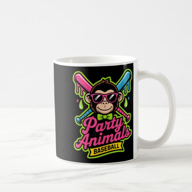Party animals baseball funny monkey vibrant slime  kaffeetasse (Rechts)