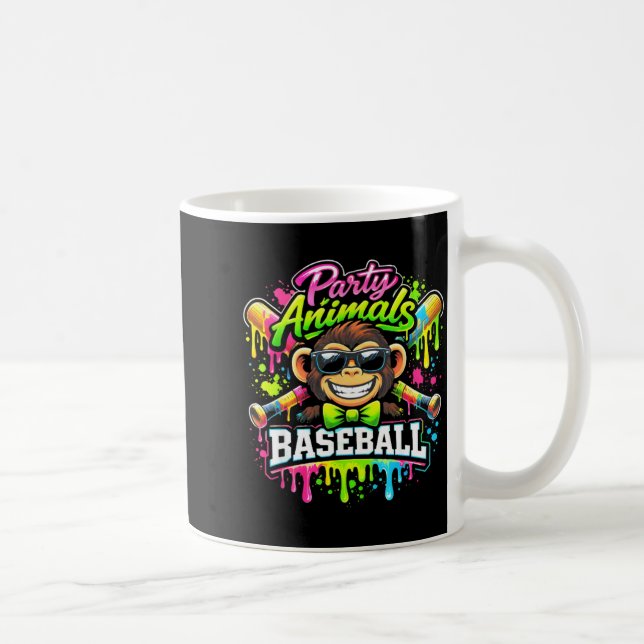 Party animals baseball ice cream drip funny monkey kaffeetasse (Rechts)