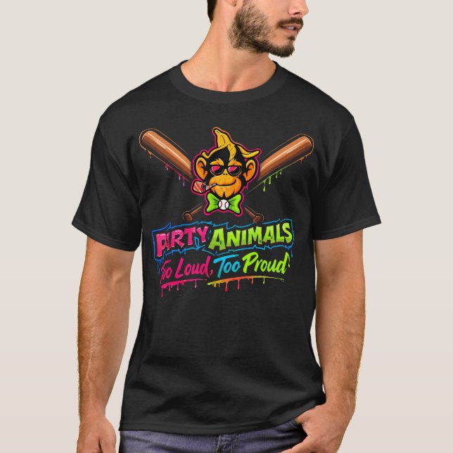 Party Animals Baseball T-Shirt (Vorderseite)