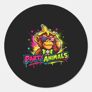 Party Animals Baseball Trikot Runder Aufkleber