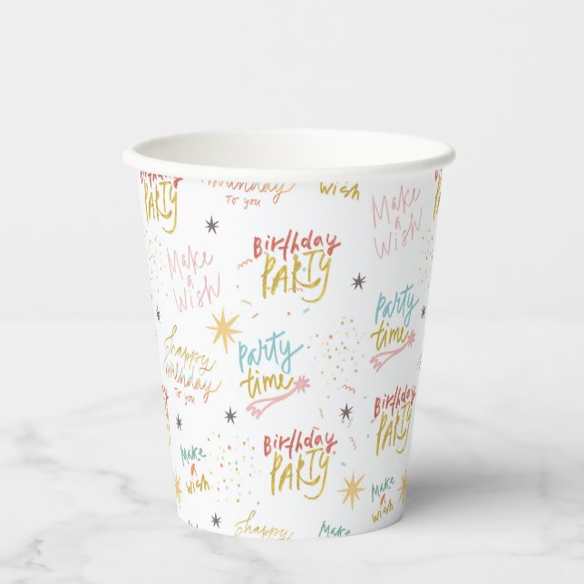 Party Animals Farbiges Kindergeburtstag Party Pappbecher (Vorderseite)