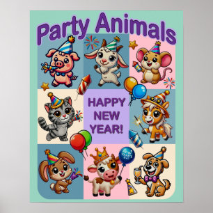 Party Animals "Frohes Neues Jahr" Poster