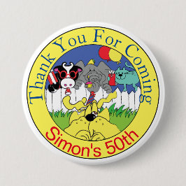 Party Animals Funny Birthday Party Button