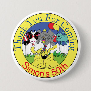 Party Animals Funny Birthday Party Button