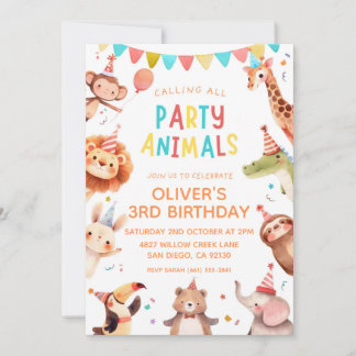 Party Animals Geburtstagseinladung Einladung