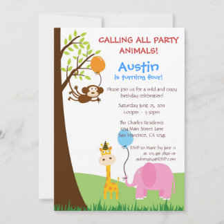 Party Animals Invitation Einladung