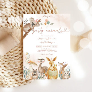 Party Animals Kids Birthday Invitation Einladung