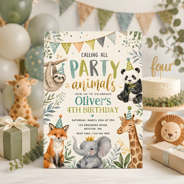 Party Animals Kindergeburtstag Einladung (Von Creator hochgeladen)