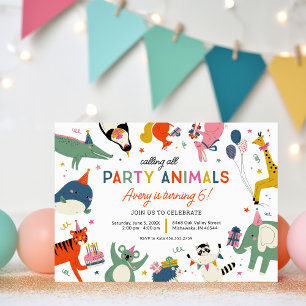 Party Animals Kindergeburtstagsfeier Einladung
